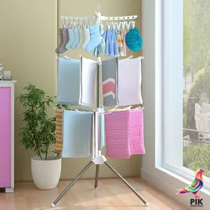 Jemuran Menara Lipat Jemuran Baju 3 Susun 10 Jari