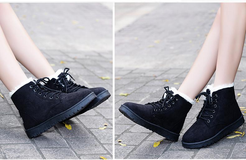 Product Introduction of Flat plus-size platform lace-up women's shoes new suede ankle boots Girl Footwear 19