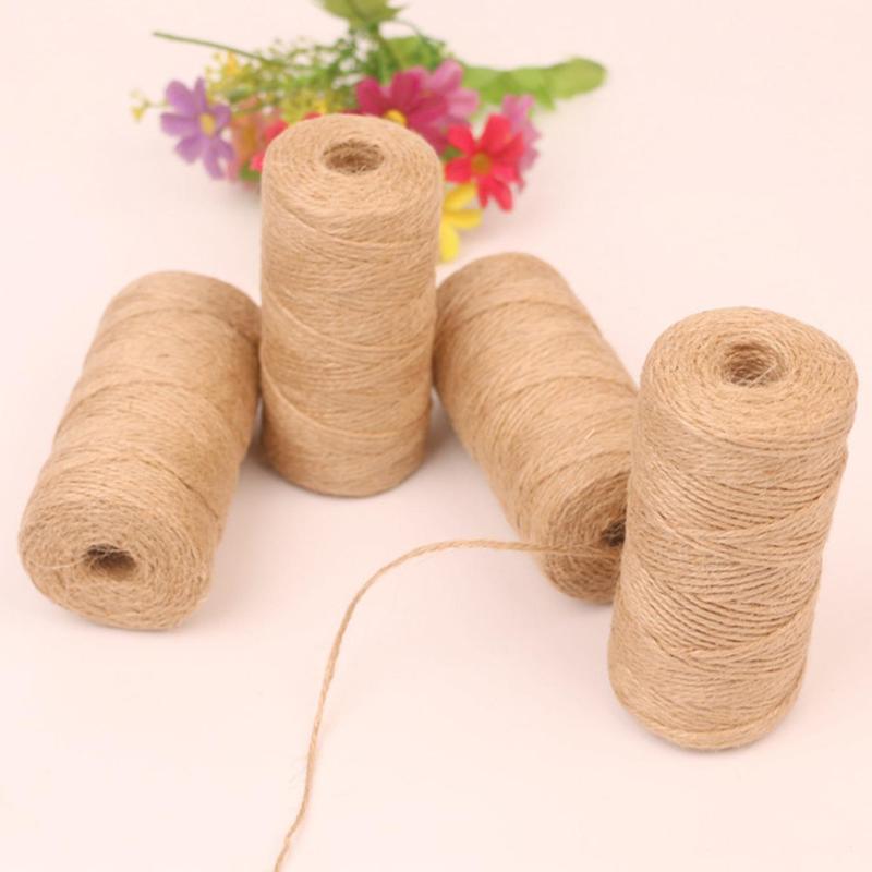1 Roll Natural Jute Twine, Durable Jute Rope For Arts And Crafts, Packing String For Gifts, DIY Crafts, Festive Decoration 2