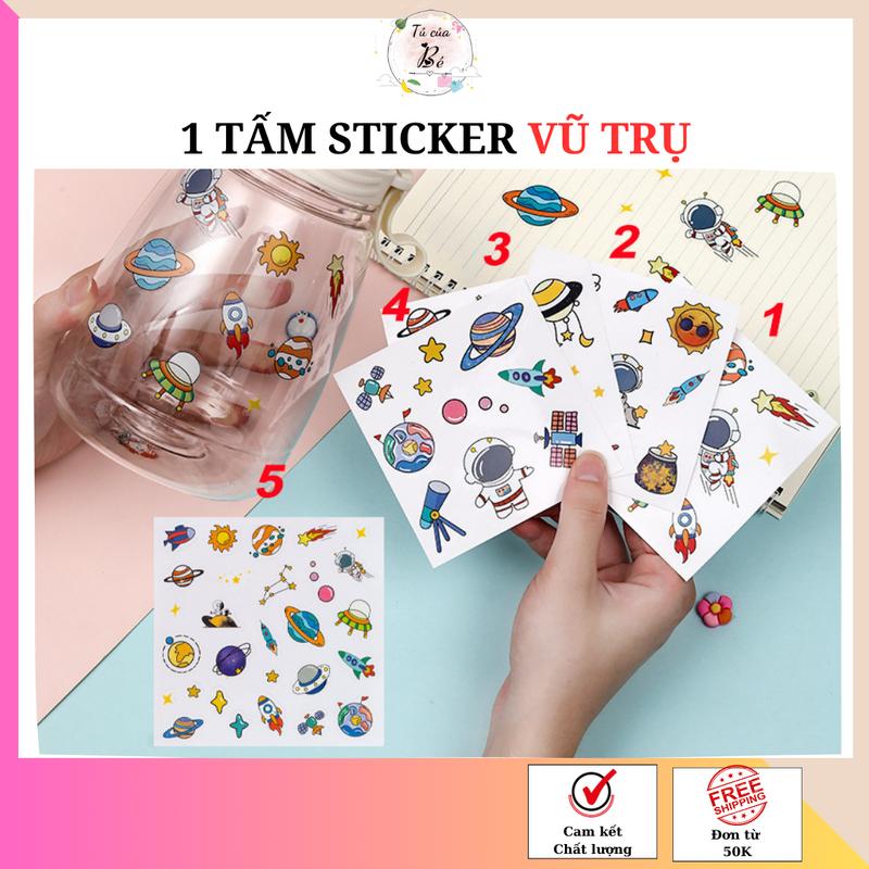 1 tấm Nhãn dán sticker Chủ đề Phi hành gia và Vũ trụ Miếng dán trang trí máy…