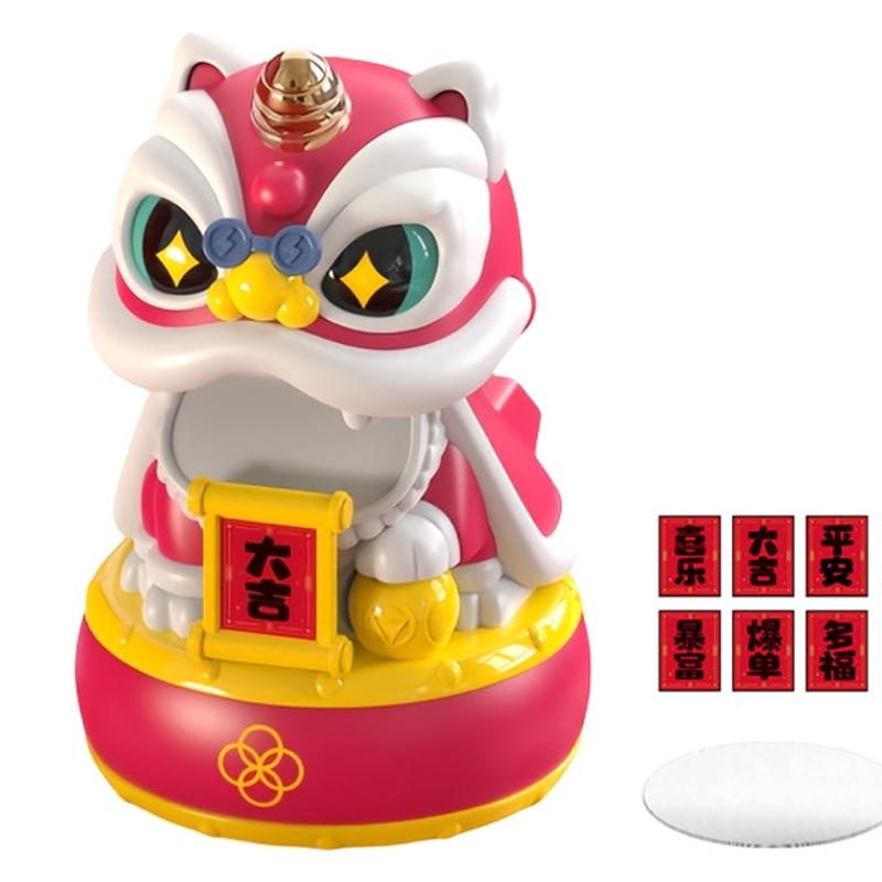Product Introduction of Mascot Ornament Chinese Style Lucky Dancing Lion Model Solar Powered Home Decoration Holiday Gifts Bring Wealth Good Fortune Electronic Plastic 30