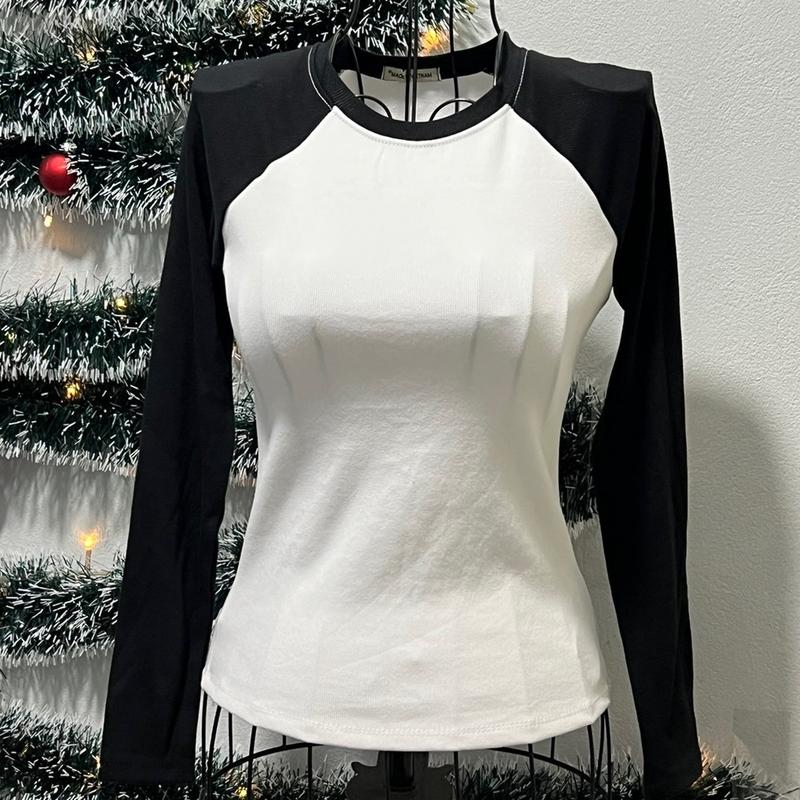 Áo raglan thun gân baby tee ( mẫu mới tay dài ) 0