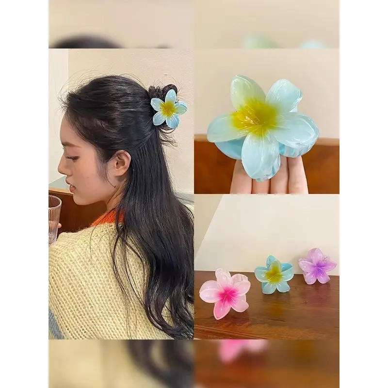 【Size To】 Kẹp Tóc Hình Hoa Sứ 8cm - Kẹp tóc hình hoa màu kẹo thời trang Hàn Quốc cho nữ Women Voan Voi 1