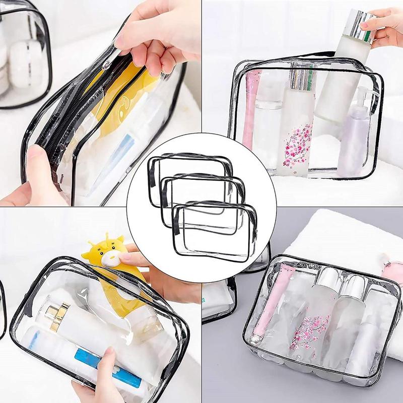 Túi lưu trữ cho phụ nữ, vật liệu PVC không thấm nước, hộp đựng đồ trang điểm, túi mỹ phẩm, trong suốt, túi đựng đồ vệ sinh cá nhân 5