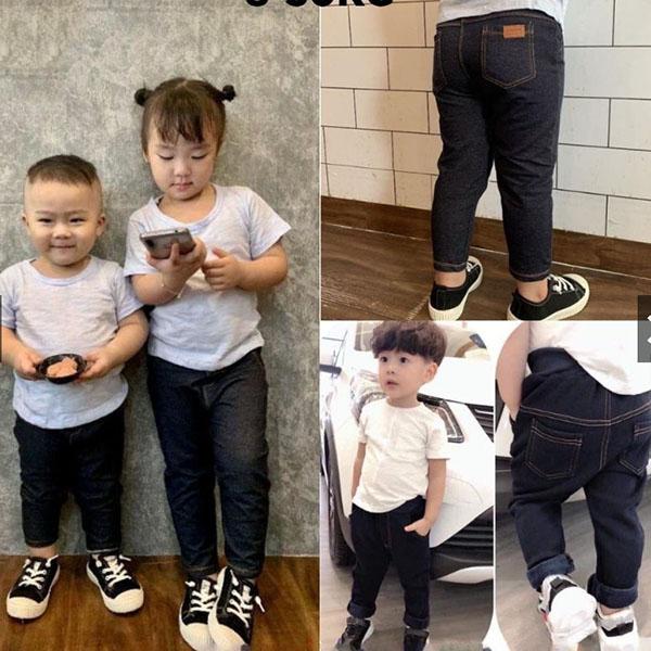 Quần dài cho bé trai, bé gái từ 8-40kg, chất vải giả jean co giãn, thoáng mát