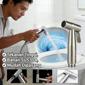 Kloset Jet Air Premium Stainless Steel SUS304 - Toilet Showroom Duduk & Air Hangat, Fittings Kamar Mandi Lengkap, Bidet Modern, Model [Model Name], Panjang [Panjang] cm, Lebar [Lebar] cm