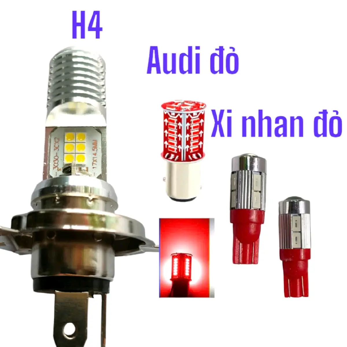 Combo Bóng Pha Led Chân M5 - H4 Cos Trắng Pha Trắng Lắp Dream Wave SiRus Future Tay Ga Kèm Hậu Audi Xi Nhan Trước  Đèn Xe Máy Đèn Pha Led