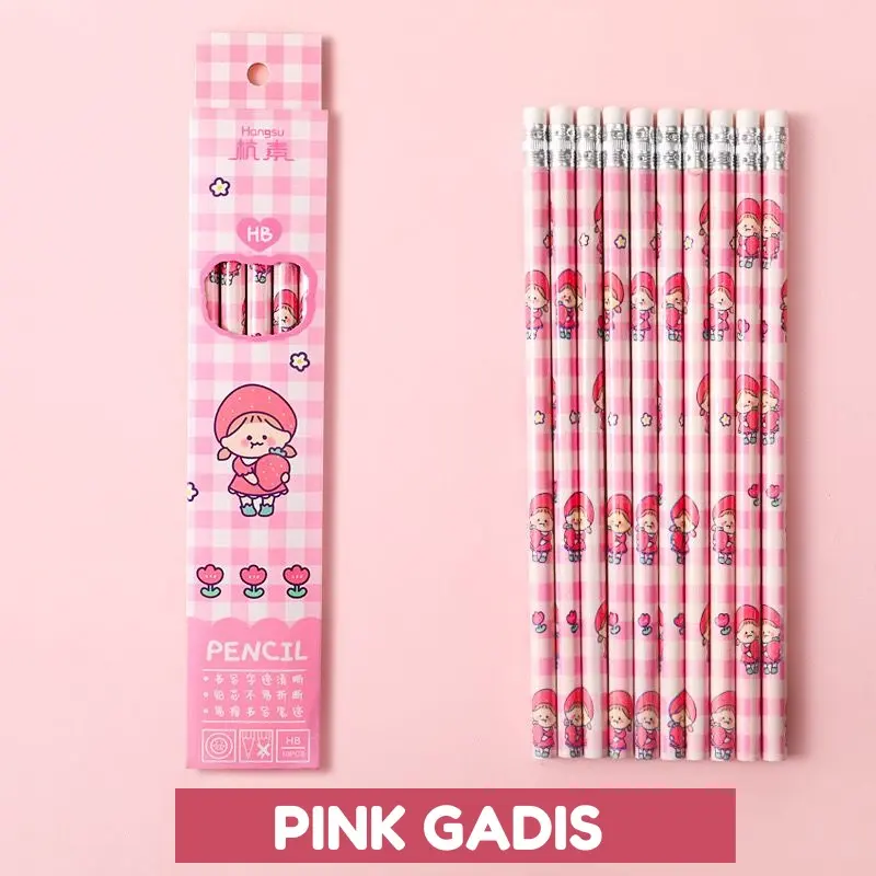 Pensil HB murah meriah isi 10 pcs Stationery karakter lucu 1