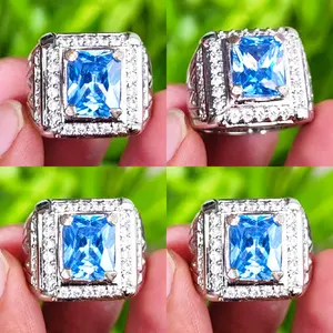 Batu Permata Blue Topas Swiss Cushion Top Luster High Quality