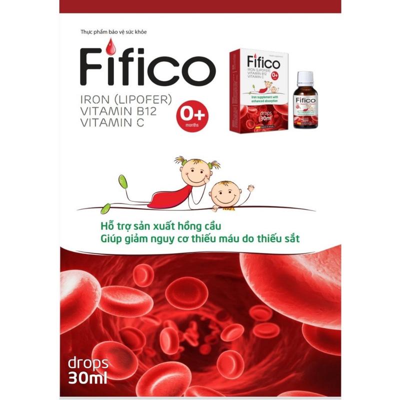 SIRÔ FIFICO BỔ SUNG SẮT LIPOFER VITAMIN B12 VÀ VITAMIN C DẠNG NHỎ GIỌT HỖ TRỢ GIẢM THIẾU MÁU GIÚP BÉ HẤP THU SẮT 30ML CỦA T Y BAN NHA CHO TR.Ẻ TỪ 0 THÁNG TUỔI 3