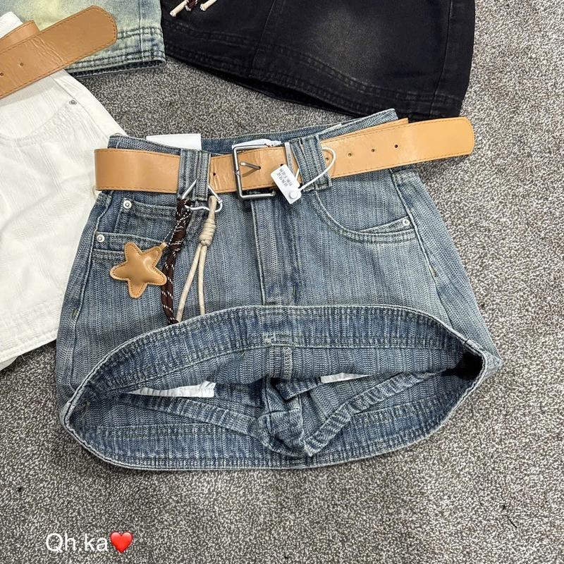 Chân váy bò kèm đai , kèm móc  sao cho nữ Women 8
