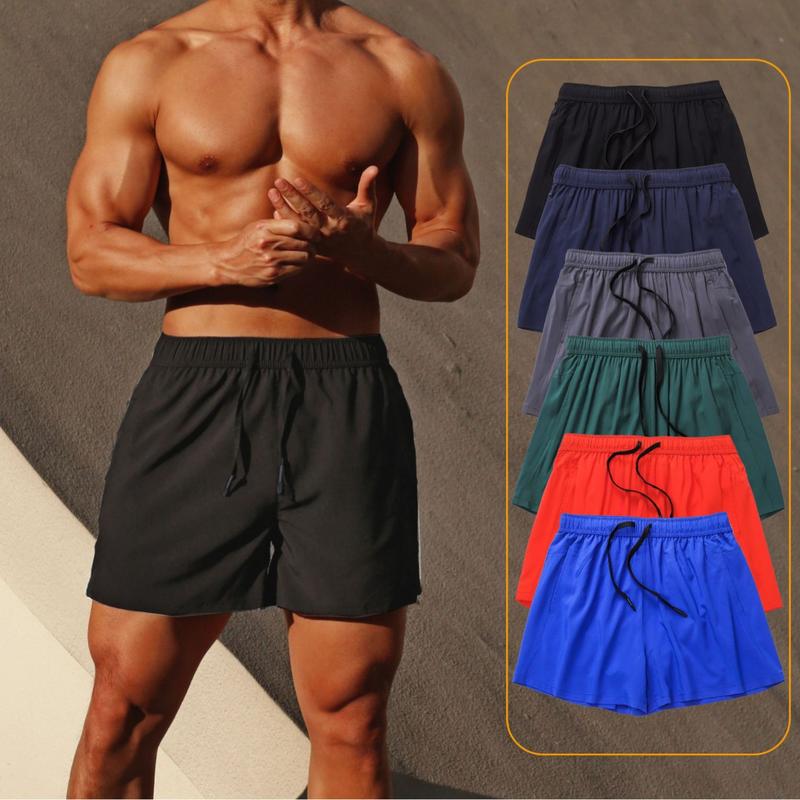 Summer Fitness Shorts Men's Running Training Quarter Pants Casual Fitness Large Size Quick-Drying Double-Layer Sports Shorts 0
