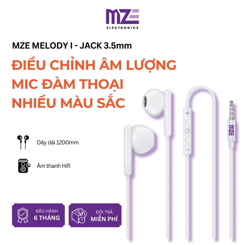 Tai nghe MZE Melody I WH03 có dây, giá rẻ, nhiều màu, đầu tròn 3.5mm, âm thanh sắc nét, gọn nhẹ Nhét Tai earphone