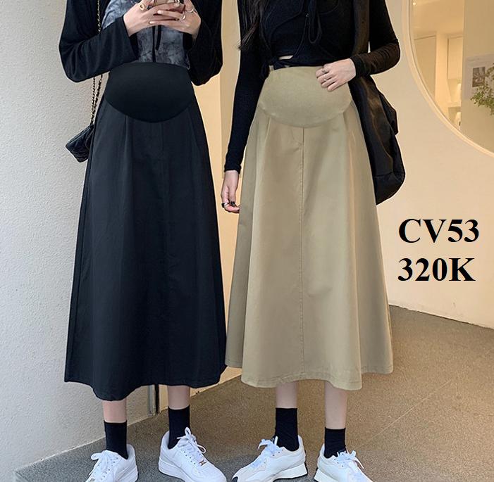 Chân váy bầu CV53 đi làm công sở đi chơi hàng mới về xinh xắn 2 màu dễ phối đồ