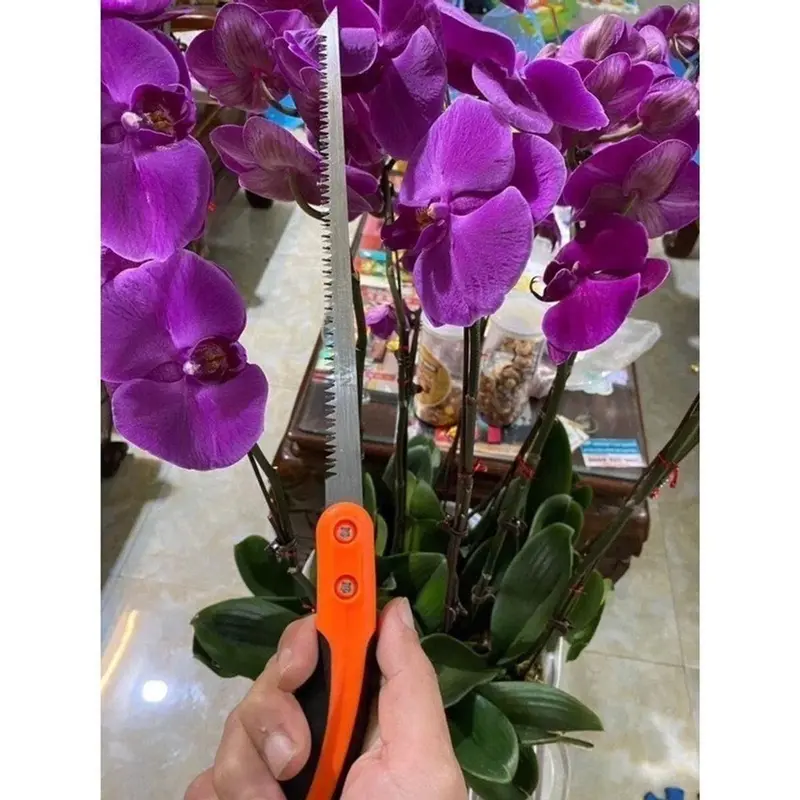 CƯA CÀNH CẦM TAY MINI - CƯA LÁCH CÁN CAO SU DỄ CẦM - luoi CHỐNG RỈ--- 8