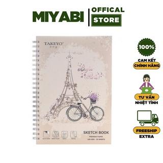 Sổ vẽ tranh lò xo Takeyo A3 A4 A5 A6 vở vẽ màu nước giấy dày SKETCHBOOK 50 tờ 100 trang - MIYABI STORE