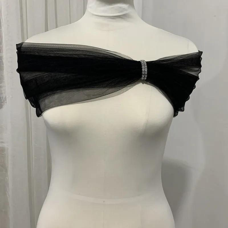 Product Introduction of Tulle Bridal Shawl Cover Arm Decoration Accessories Removable Shawl Wedding Wrap 5