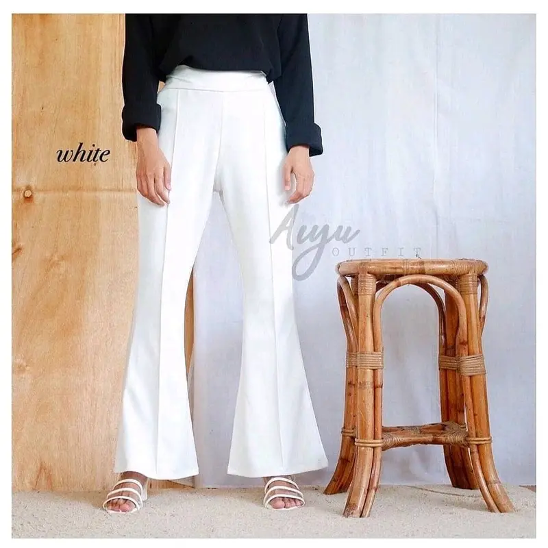 Celana CUTBRAY JUMBO Matt SCUBA Nyaman Tebal Lembut Wanita Panjang Kain Kaki Formal Pant 3