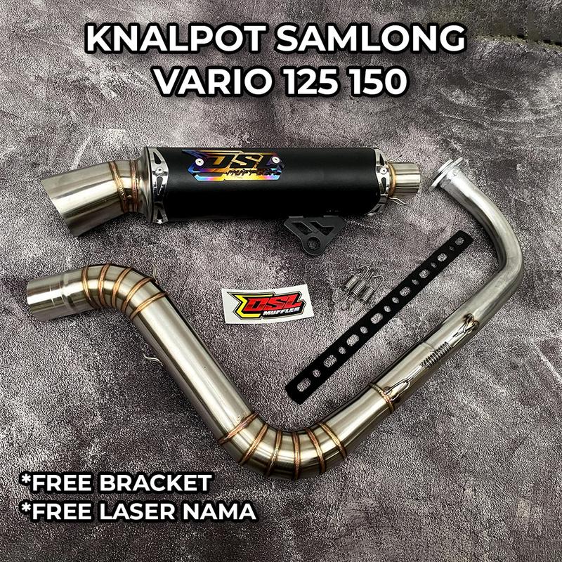 Knalpot DSL MUFFLER Samlong Vario 125 150 160 inlet 38 45 50 free bracket free laser nama 0