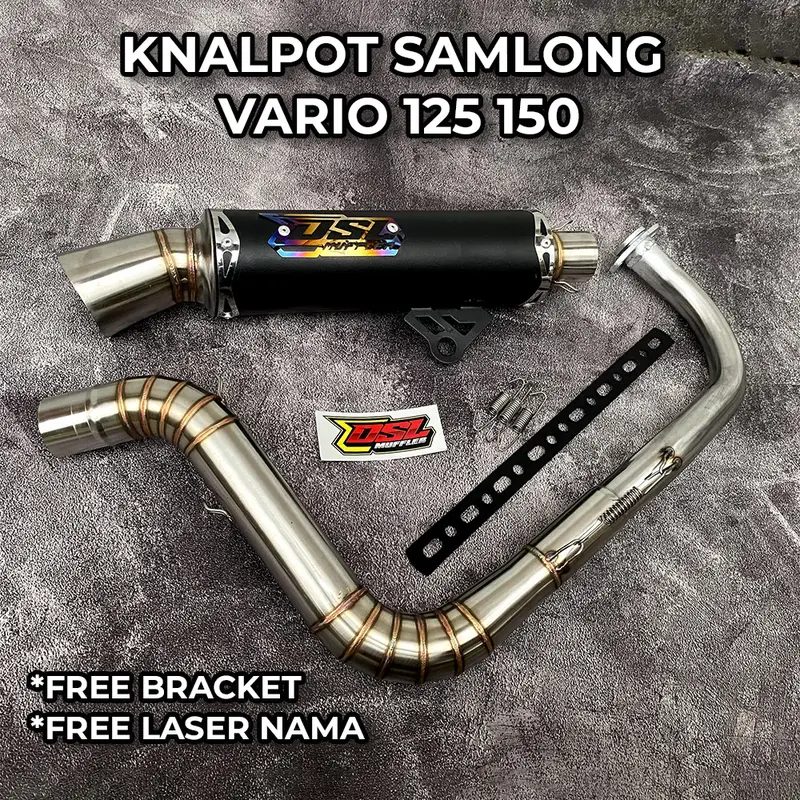 Knalpot DSL MUFFLER Samlong Vario 125 150 160 inlet 38 45 50 free bracket free laser nama 0