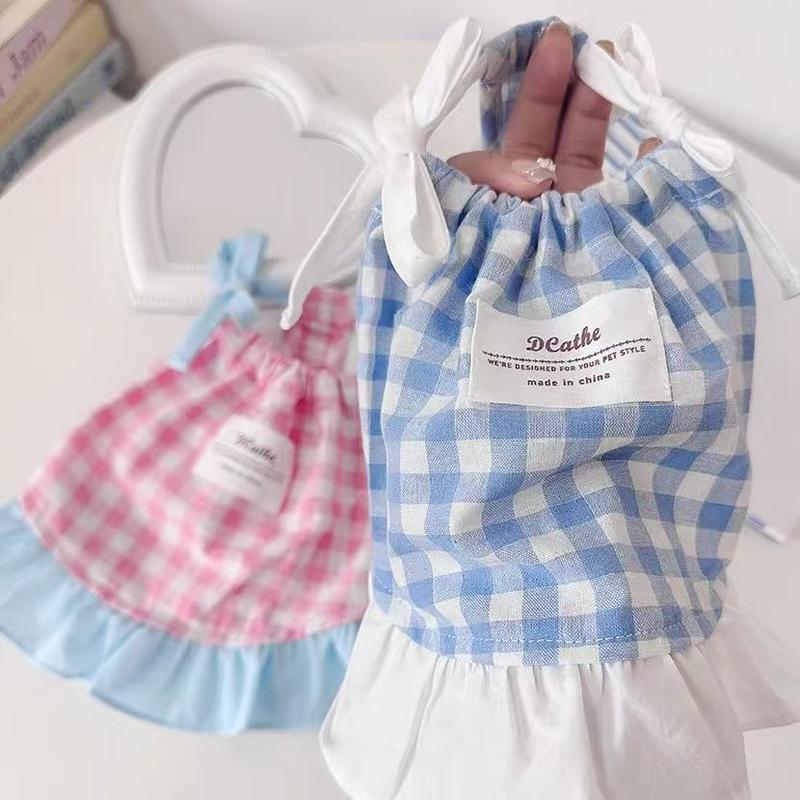 Quần áo cho thú cưng Phong cách mới mùa hè tươi mát Váy hai dây dễ thương kẻ sọc Thích hợp cho chó và mèo Bichon Teddy Yorkshire váy ấn độ cho cún