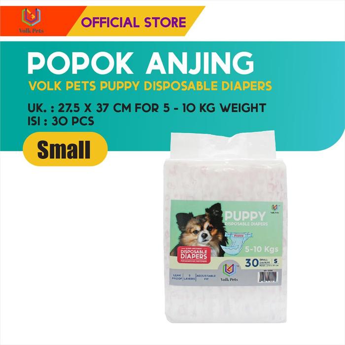 Gambar Volk Pets Puppy Disposable Diapers Small Isi 30 pcs / Popok Anjing dari M-Pets Volk Pets Indonesia Kota Tangerang Tokopedia