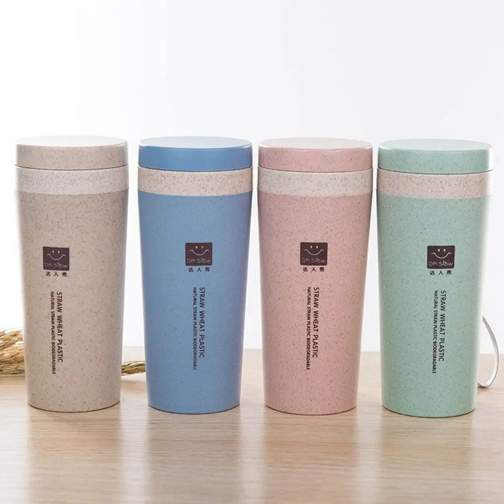 Portable Plastic Double-Layer Coffee Cup Environmental With Lid Thermal Mug Travel Mug Tea Water Bottle Thermos Bottle