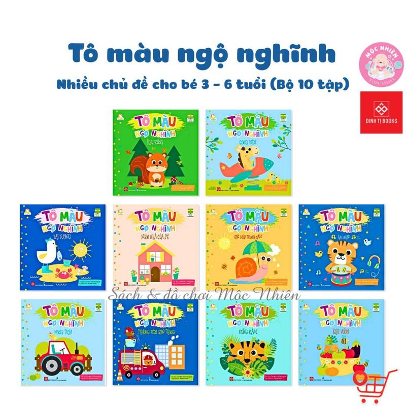  Sách Tô Màu Ngộ Nghĩnh – Đinh Tị Books  Nhiều chủ đề cho bé 3 - 6 tuổi  