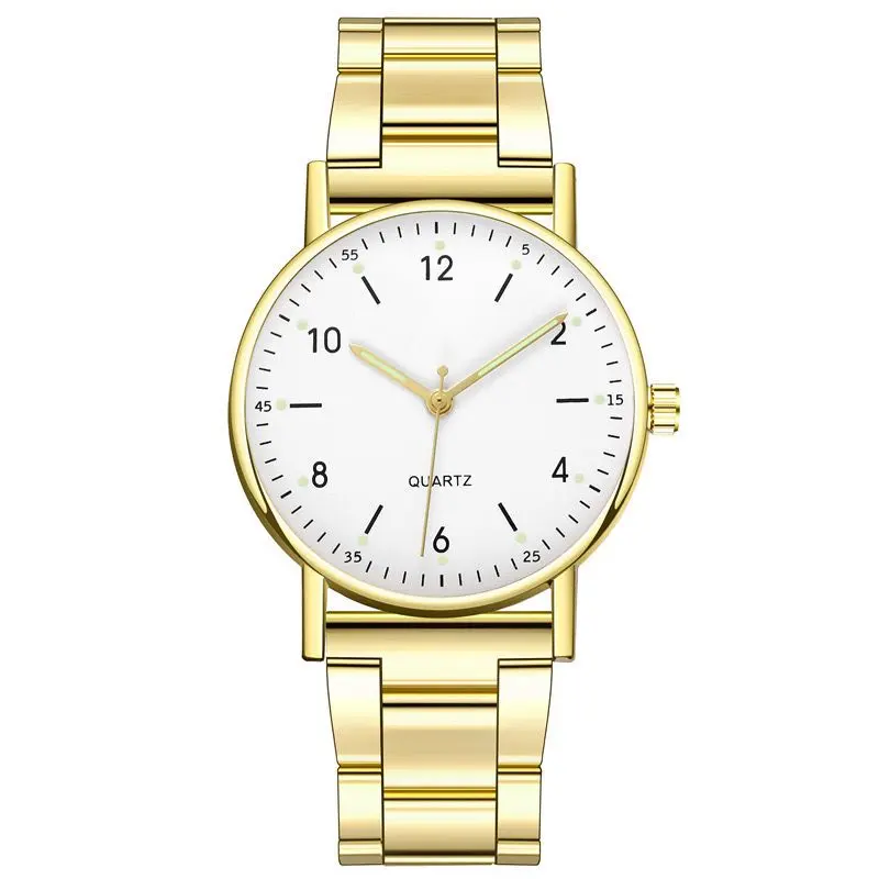 FREE LM Jam Tangan Pria Wanita Analog Casual Fashion Bulat Strap Rantai Stainless Steel RM132 Watches 6