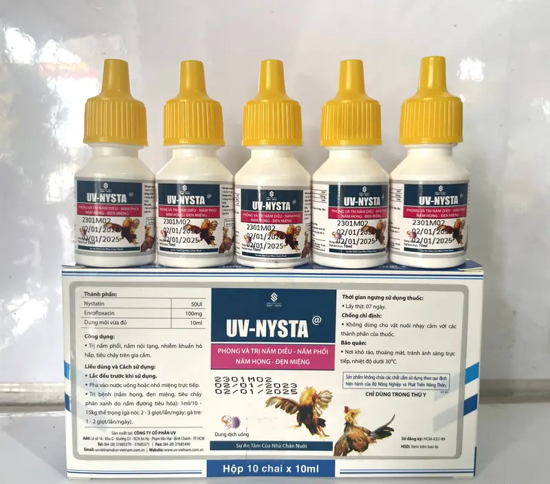 UV Nista (10 ml) Nấm diều, họng, tiêu hoá, phân xanh, phân trắng trên gà đá, chim kiểng và thú cưng - Profarm 4