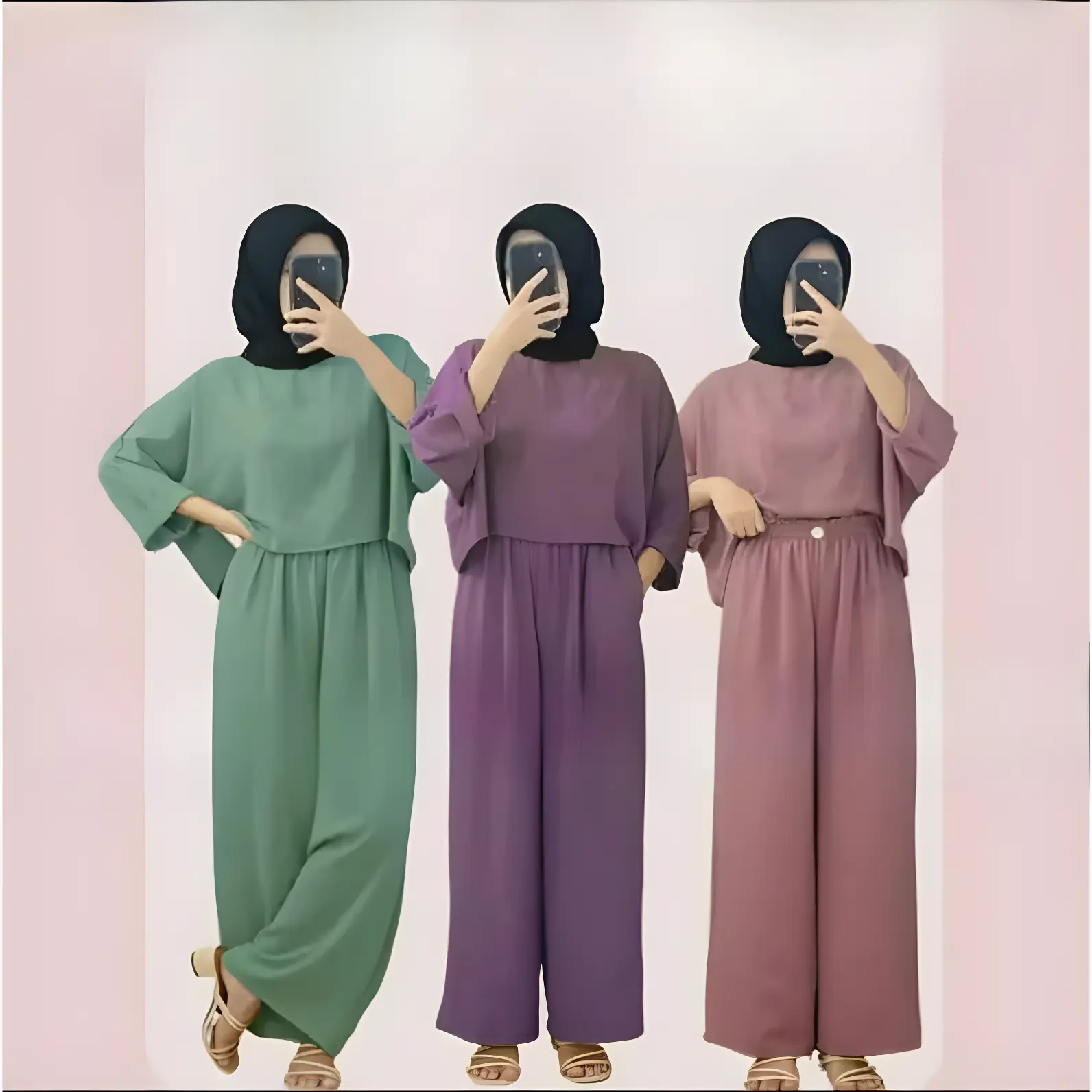Glory One Set Crop Top  Atasan Crinkle Airflow Setelan Wanita Termurah/Setelan Wanita Kekinian/One Set Crop Top Crinkle Baju Celana Muslim Dewasa Panjang Remaja Kulot