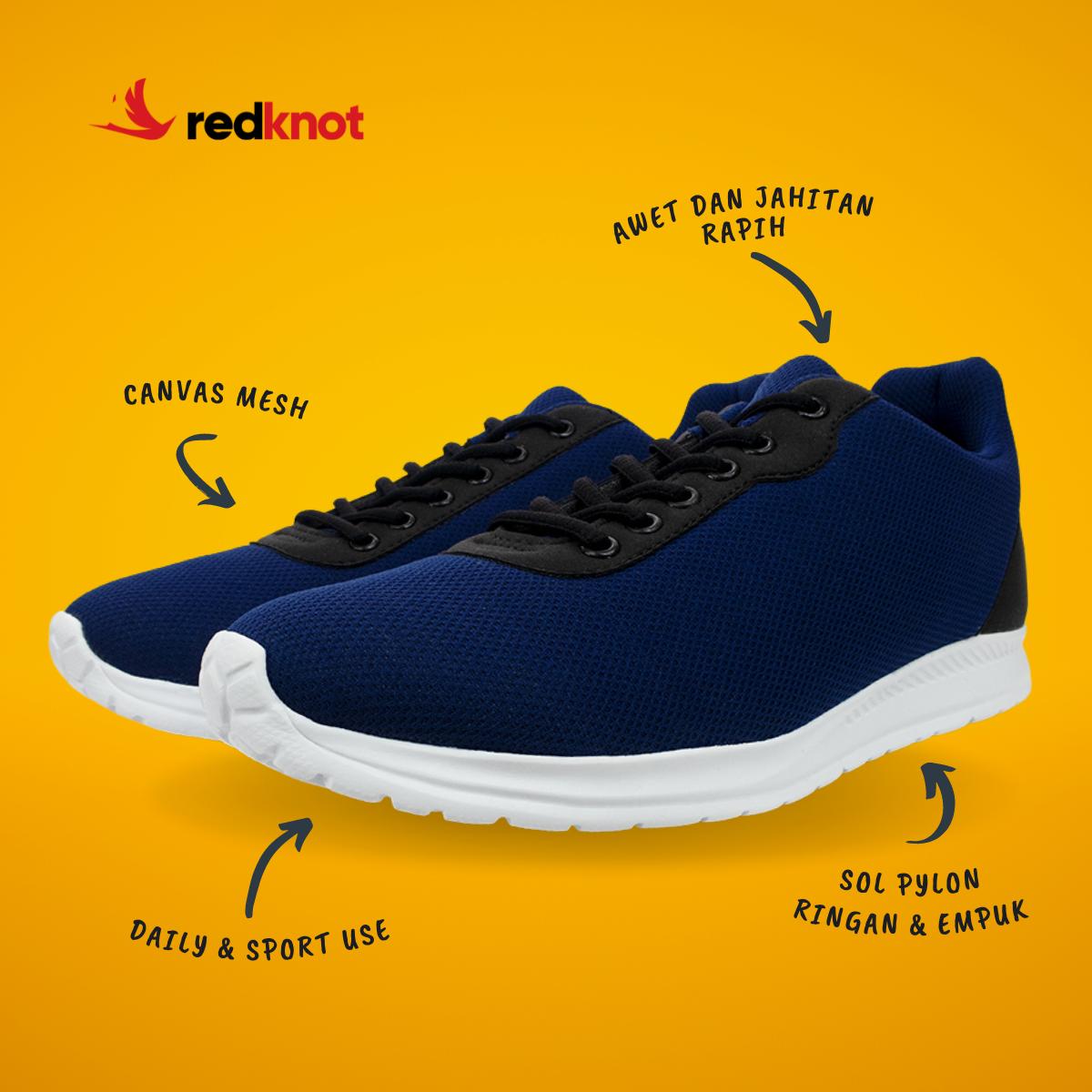 Redknot Expansion Hitam Sol Hitam - Sepatu Sneakers Pria Ringan
