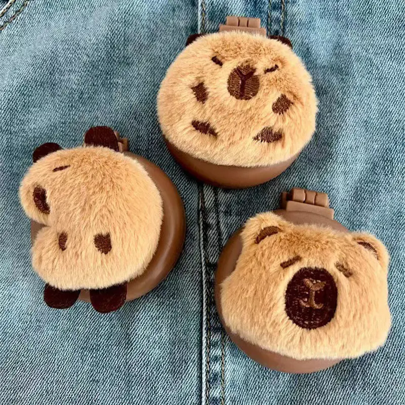 Lược Đệm Khí Gấp Gọn, Thiết Kế Capybara, Có Gương, Cầm Tay Thích Hợp Đi Du Lịch, Lược Capybara, Dành Cho Nữ, Cọ Mát Xa Chống Tĩnh Điện, Dụng Cụ Tạo Kiểu Tóc 3