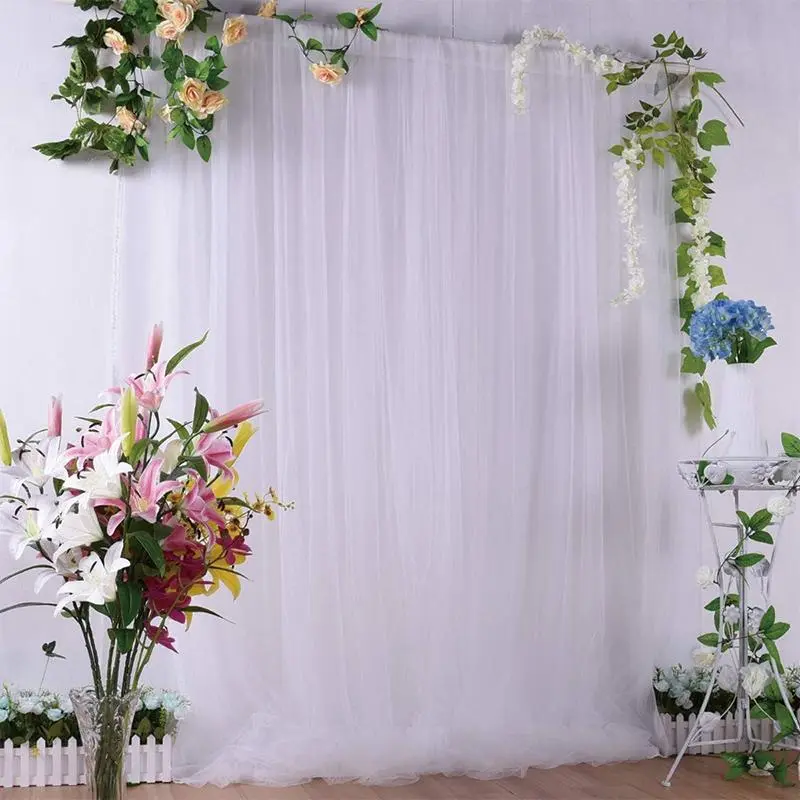 Solid Color Chiffon Curtain, 1 Count Transparent Chiffon Background Screen, Party & Wedding Decoration Supplies for Home Party Wedding 5