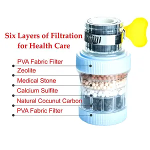 Sambungan Filter Air Filter 4 Lapis Batu Keran Air Filter 6x Penyaringan Karbon Saringan
