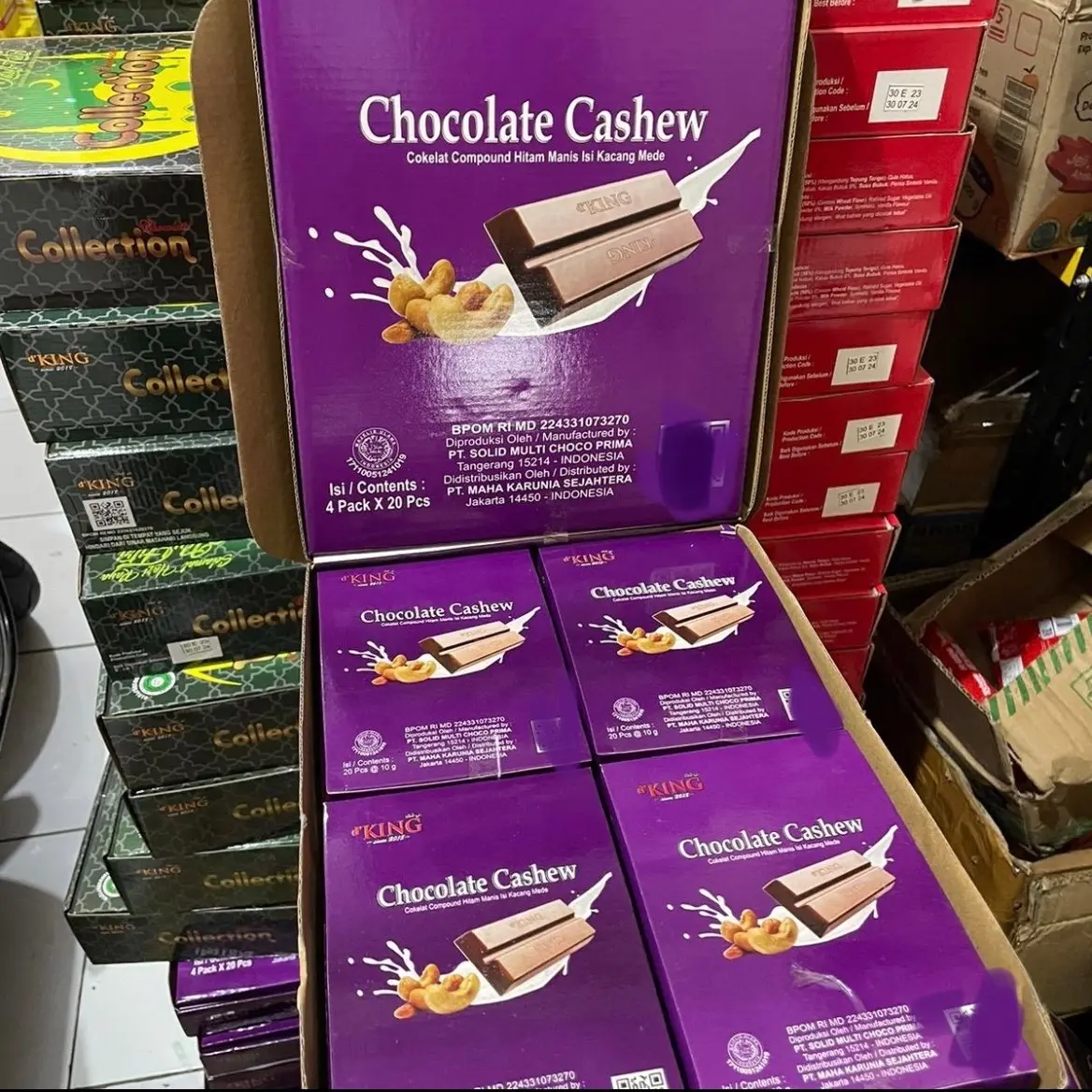 1 kardus coklat CASHEW isi 80 batang - gratis BABEL WRAP HITAM