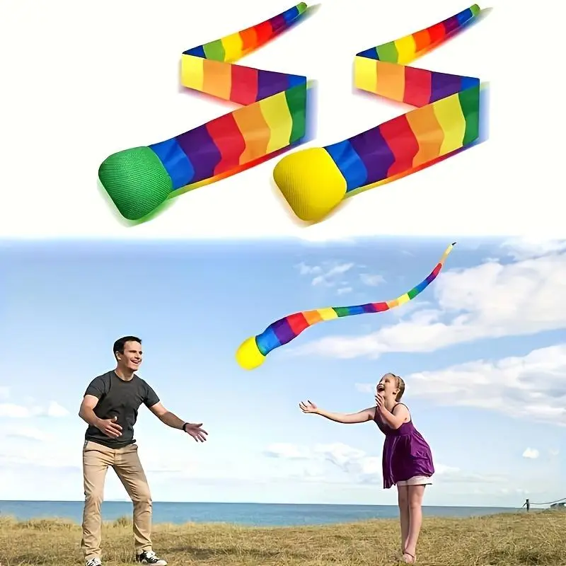 Outdoor Throwing Ball Toy, 1 Count Soft Ball Design Colorful Kite Ball, Interactive Game Toy, Outdoor Sports Toy for Kids, Sports & Outdoor Play Toy, Silicone Ball Set 6