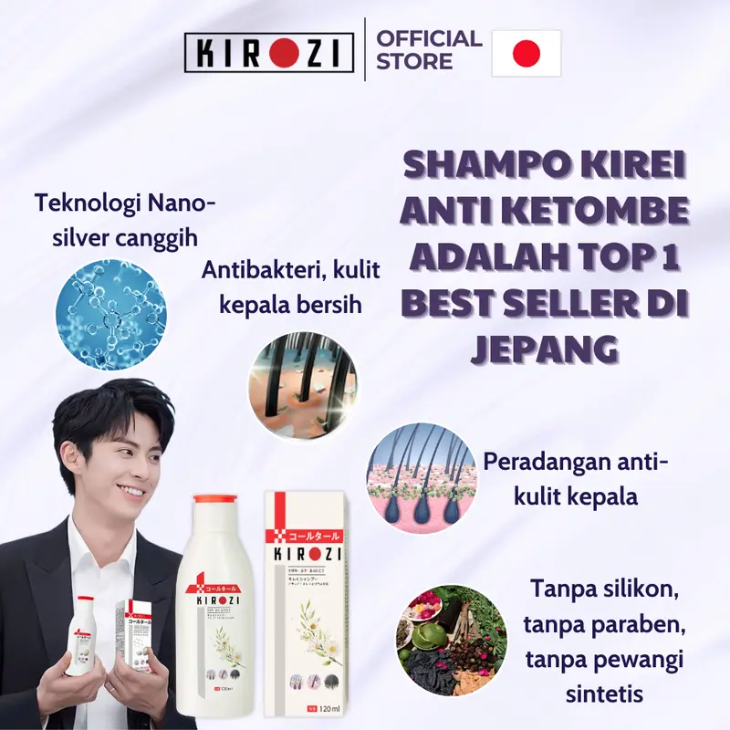 BELI 3 Shampoo anti ketombe, jamur KIROZI Japan, membersihkan ketombe, mencegah ketombe dan jamur datang kembali 2