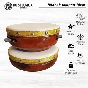 Rebana Hadroh Mainan Alat Musik Tradisional Keplak Kotek Anak Termurah Kayu Asli