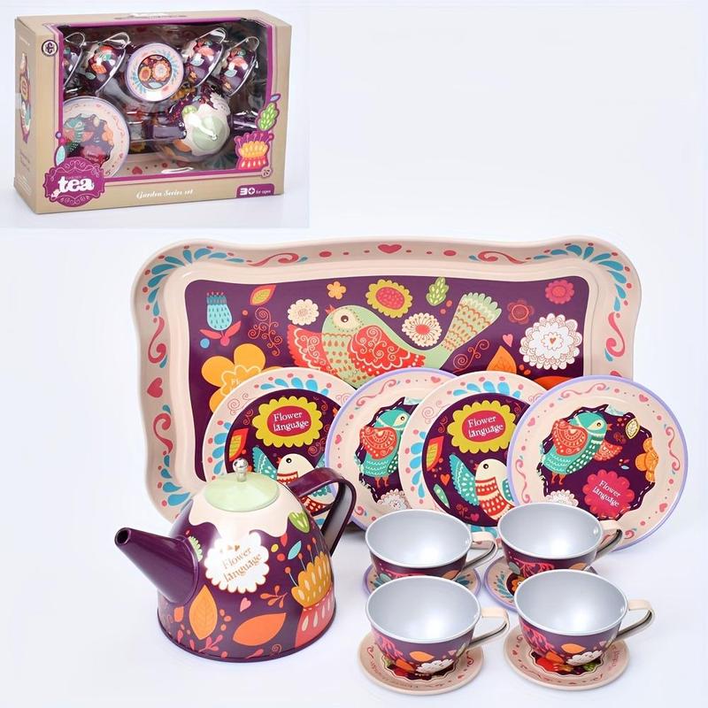 Simulation Tea Time Set Toy, 1 Set Pretend Play Afternoon Tea Set, Pretend Play Toy for Preschool Kindergarten Girls 0