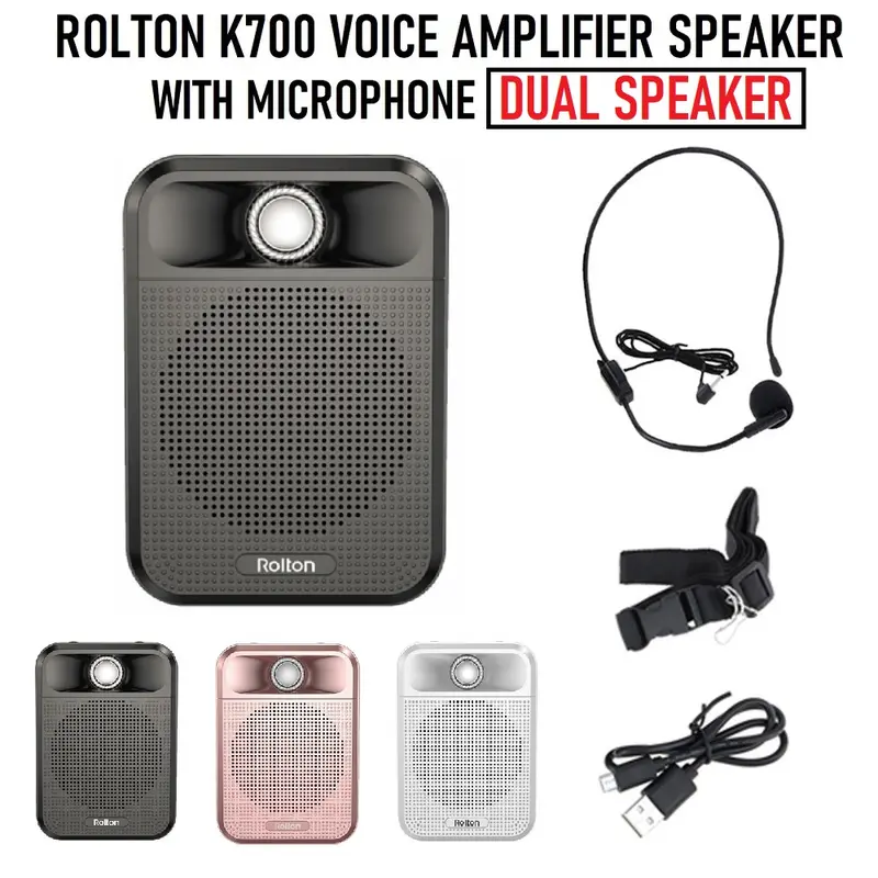 Rolton K700 Portable Loud Speaker Voice Amplifier with Mic Dual ...