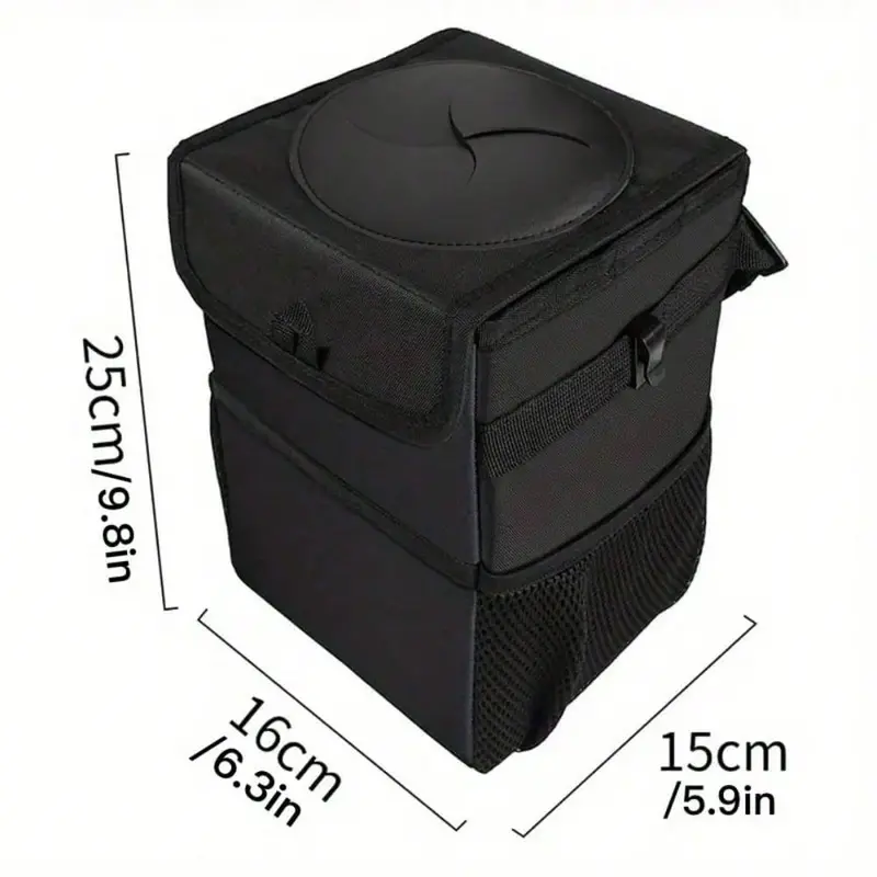 Car Trash Can with Lid, Multipurpose Car Trash Can, Multifunctional Organizer with Storage Pockets for Vehicle Cleanliness and Organization, Auto, Interior, Holder 1