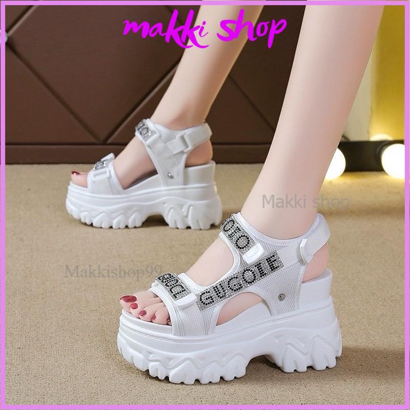 (Hàng L1) Dép sandal quai vải đế cao 10cm hàng QCCC (full box) DéP Nữ dep nu dép  sandal