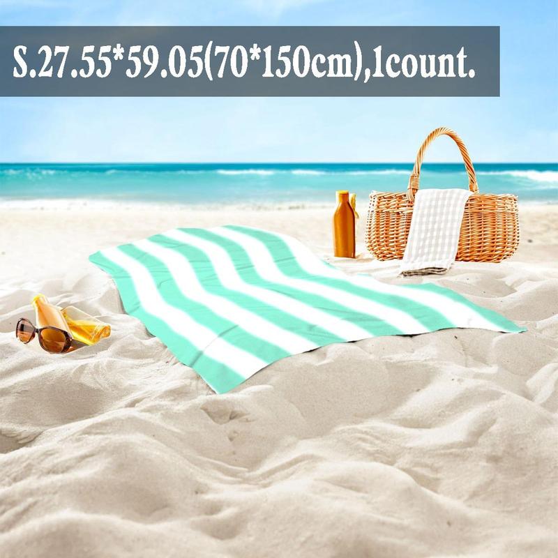 Product Introduction of Striped Pattern Beach Towel, 1 Count Soft Absorbent Towel, Large Beach Towel for Women & Men, Household Textiles for Home Beach Vacation 7