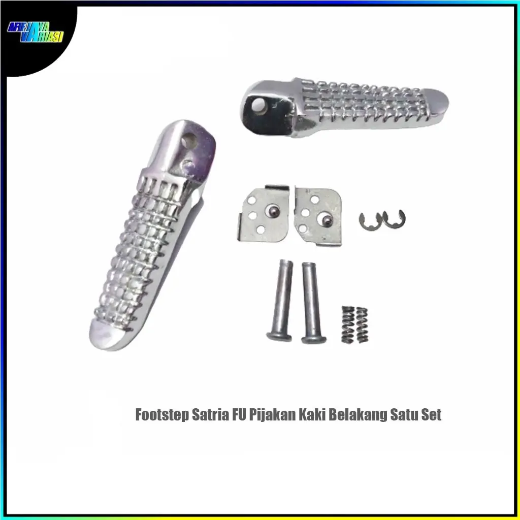 Footstep Satria FU Bostep Postep Pijakan Kaki Belakang Satu Set Silver Chrome