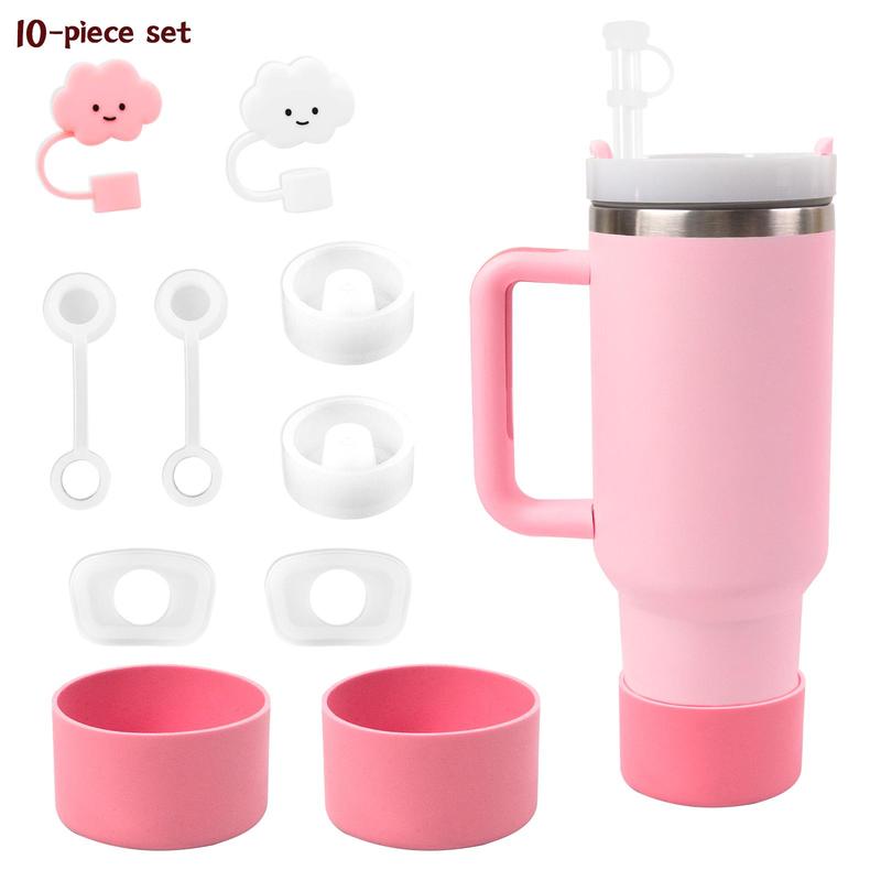 Silicone Cup Accessories, 10pcs/set Cup Lid & Straw Cover, Leak-proof Cup Accessories for Stanley Cup, Tumbler 40oz & Iceflow 20oz 30oz 2