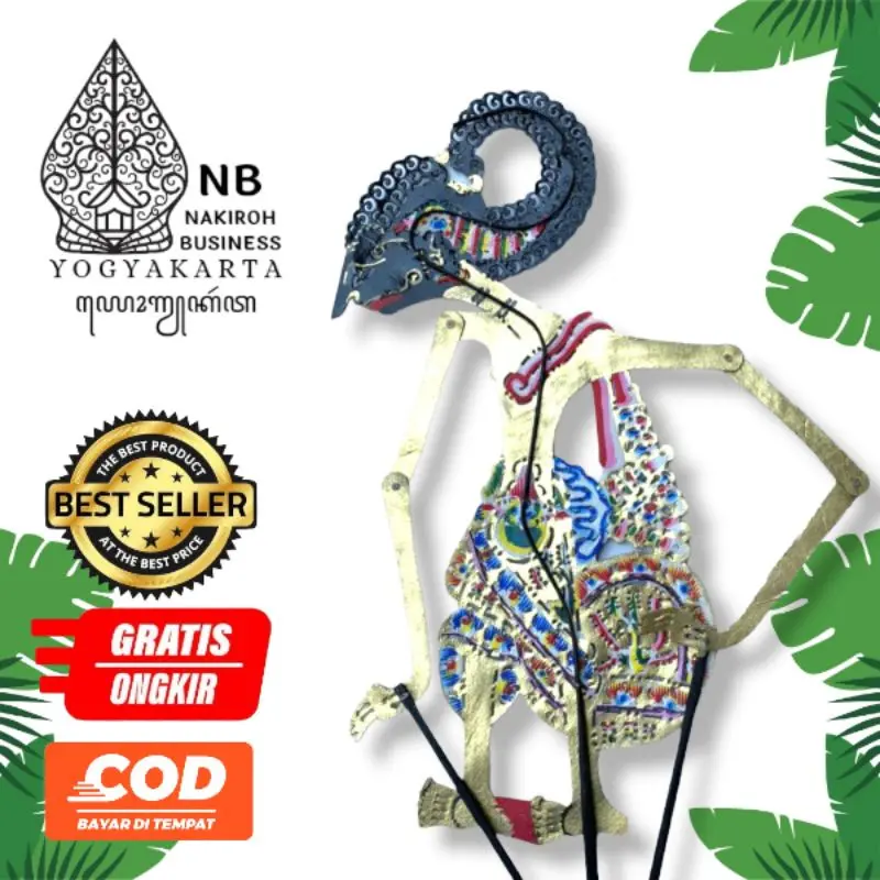 Wayang Kulit Mini Tokoh Arjuna Ukuran 30cm