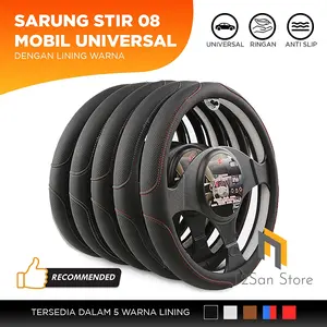 Sarung Setir Mobil Lining 08 Universal Car Cover Stir PU Leather Premium Anti Slip