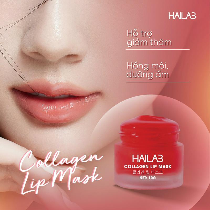Son dưỡng môi lựu đỏ HAILAB hũ 10g tặng cọ lấy son 10g - Hỗ trợ giảm thâm hồng môi dưỡng ẩm