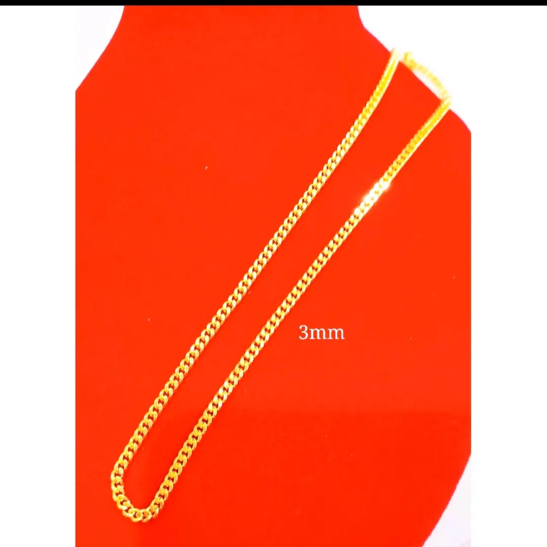 Rantai Leher Mesin Gold Plated - 35cm, 44cm, 50cm, 60cm, 70cm -Necklaces